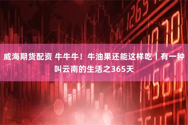 威海期货配资 牛牛牛!牛油果还能这样吃丨有一种叫云南的生活之365天